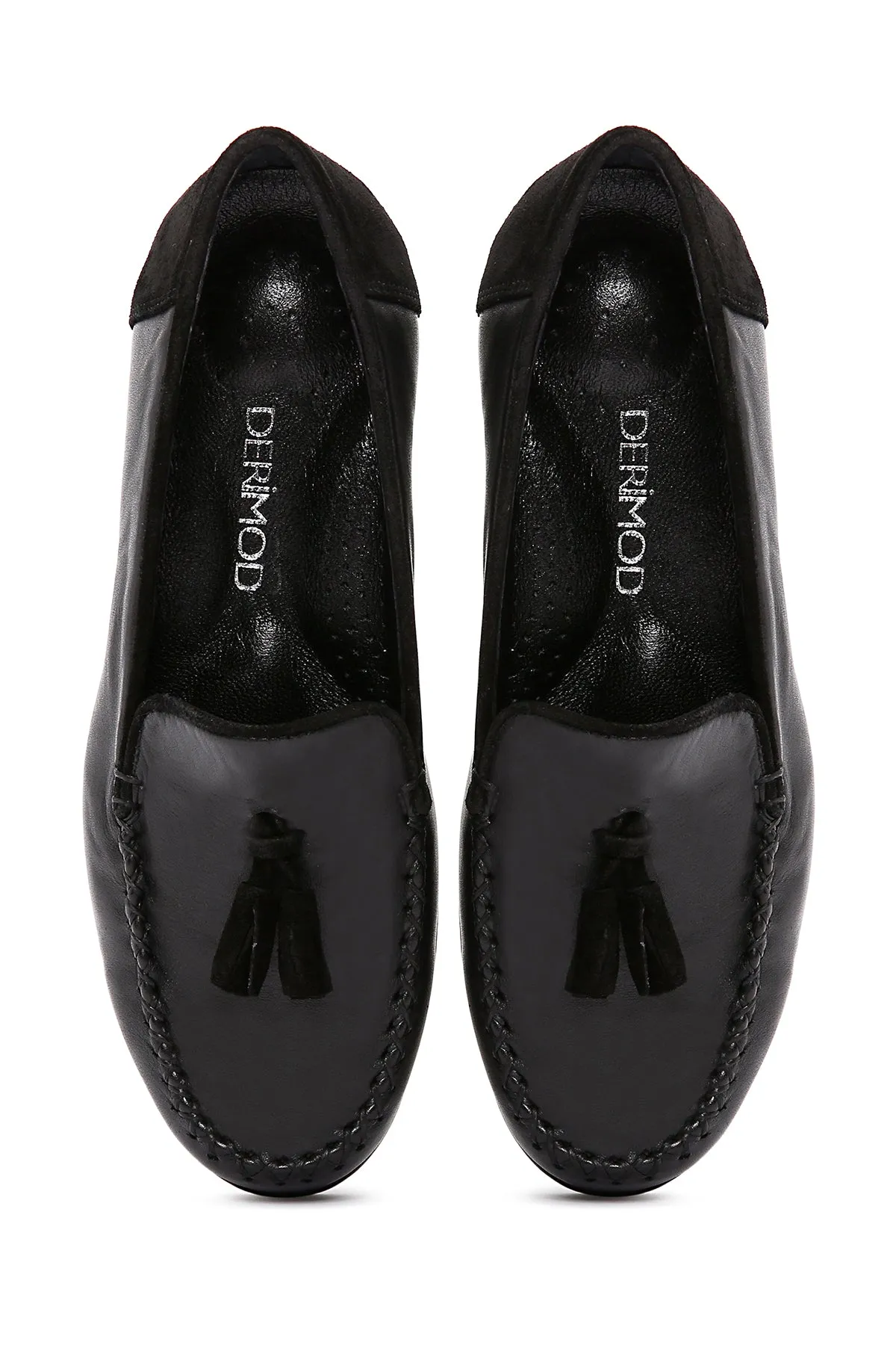 Kadın Siyah Deri Comfort Loafer