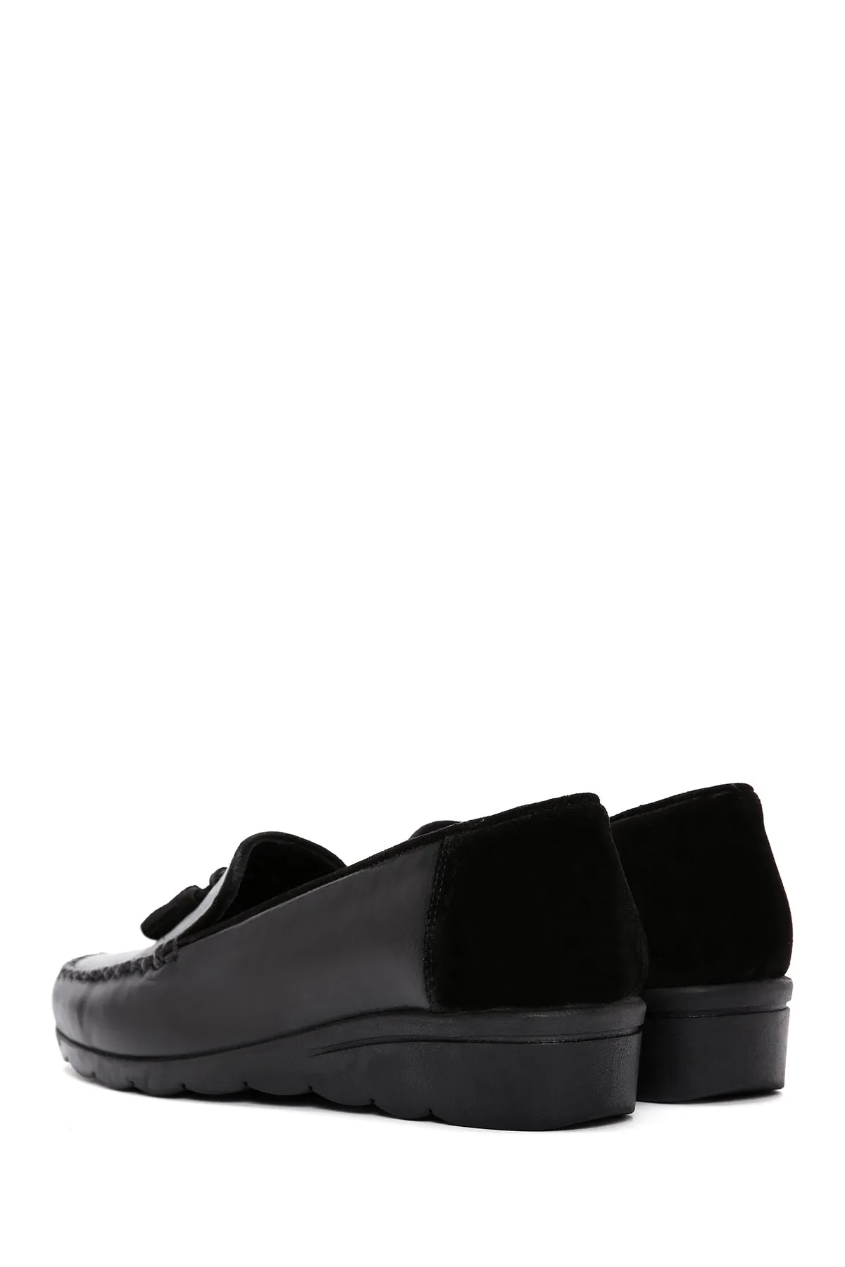 Kadın Siyah Deri Comfort Loafer