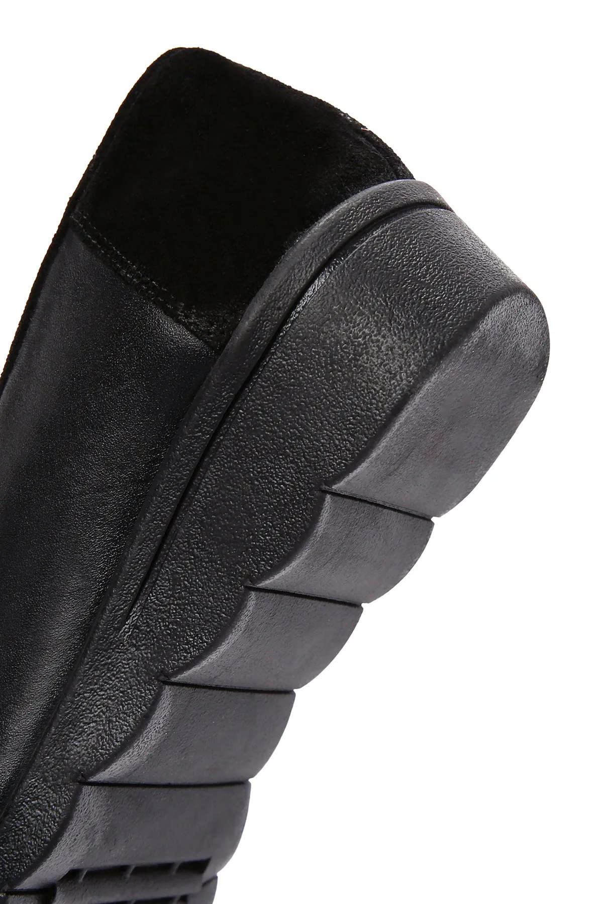 Kadın Siyah Deri Comfort Loafer