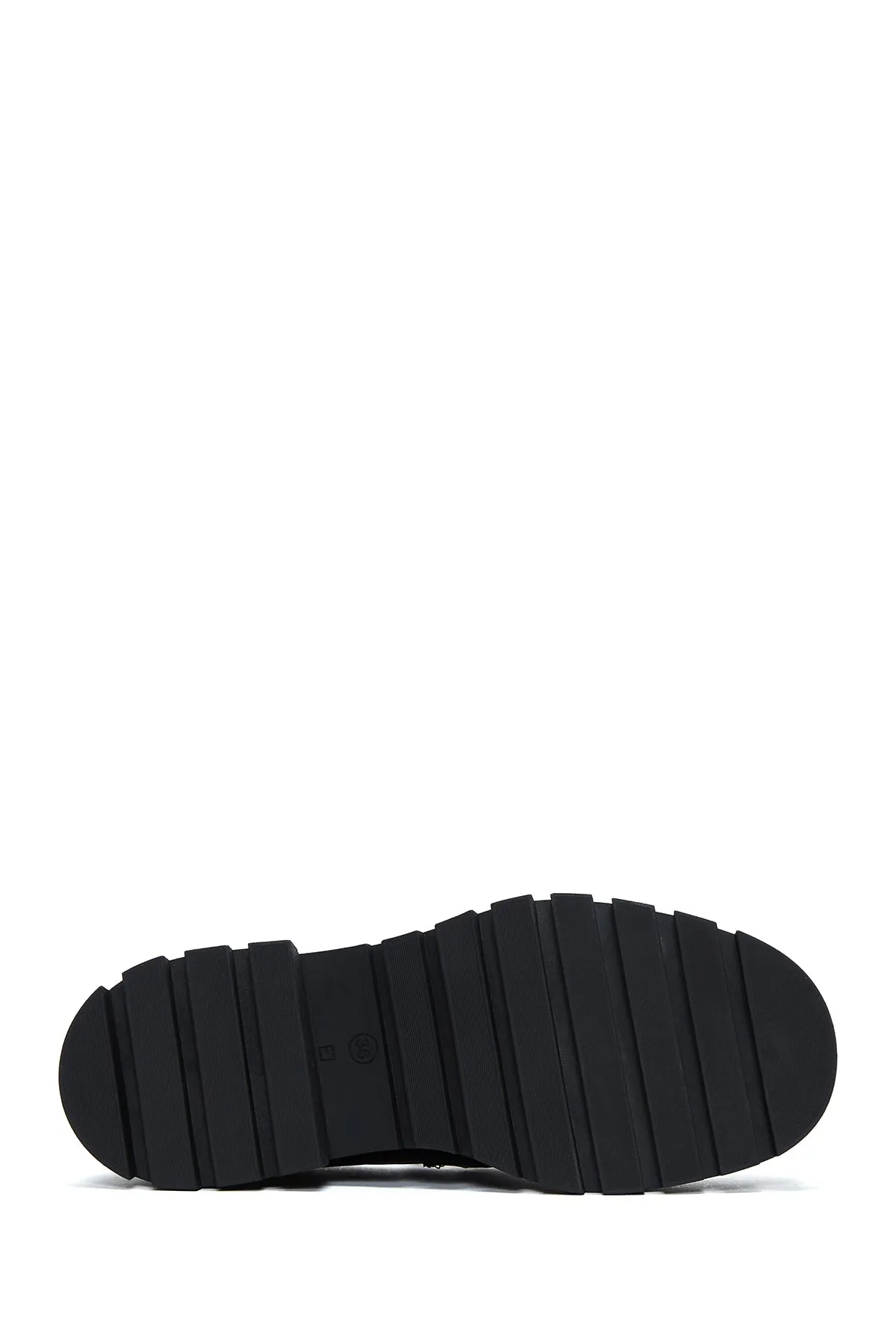 Kadın Siyah Kalın Tabanlı Maskülen Loafer