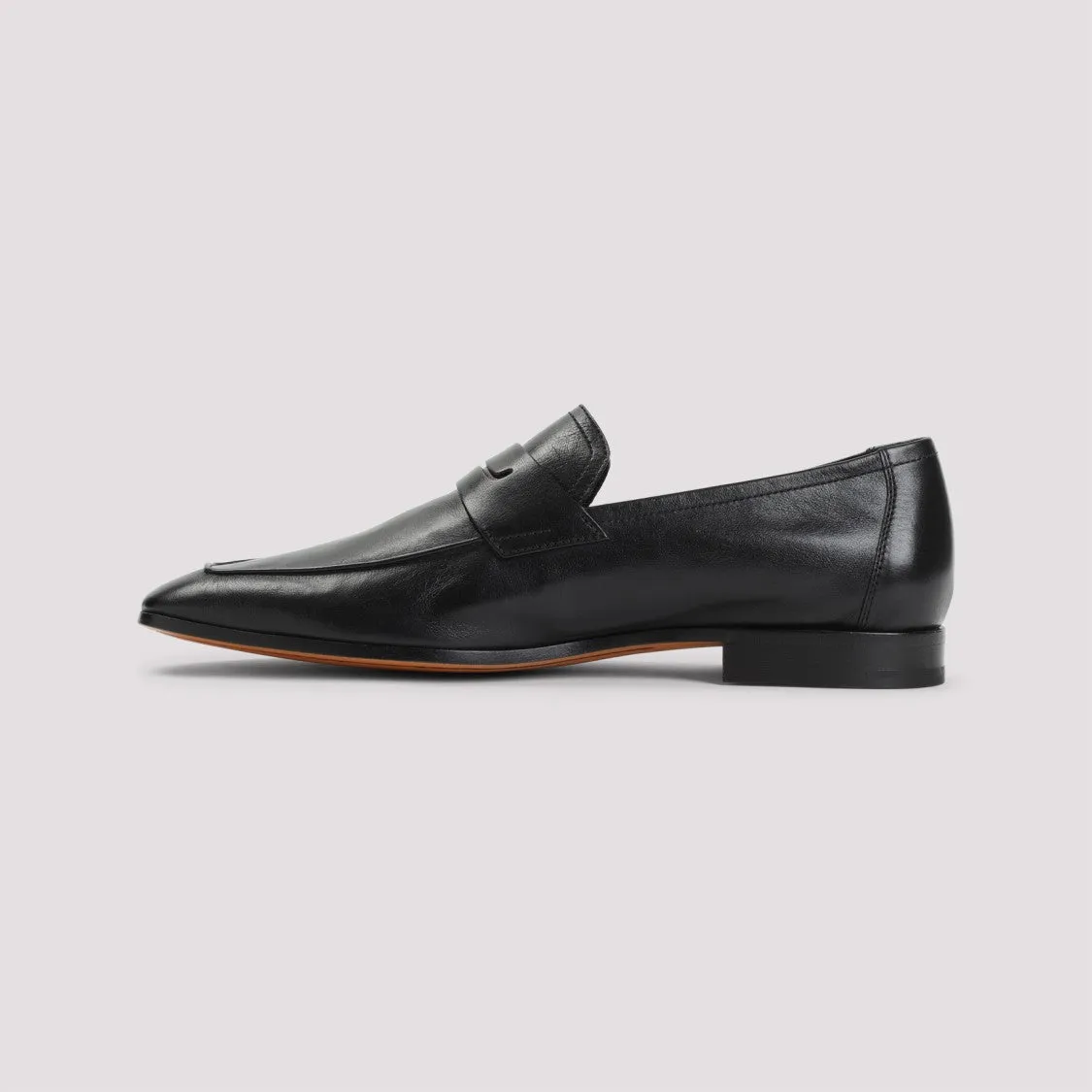 Kangaroo Black Leather Loafer