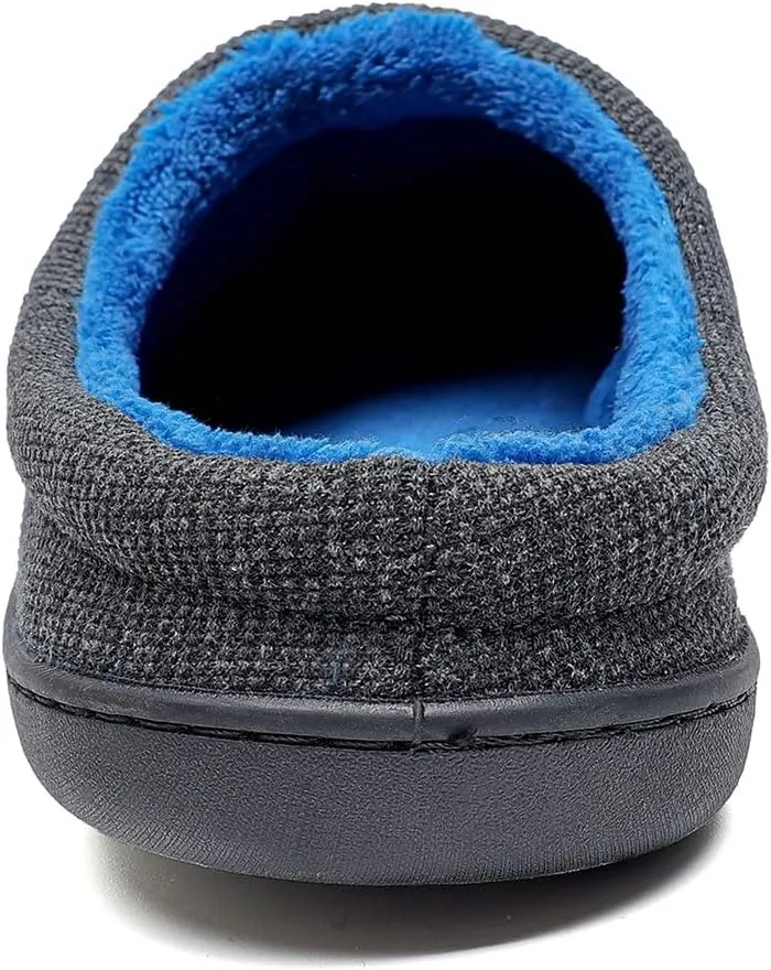 Kervaky Men's Cotton Slippers - Memory Foam, Comfortable Indoor & Outdoor Home Shoes