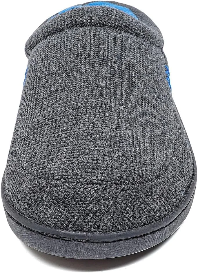 Kervaky Men's Cotton Slippers - Memory Foam, Comfortable Indoor & Outdoor Home Shoes