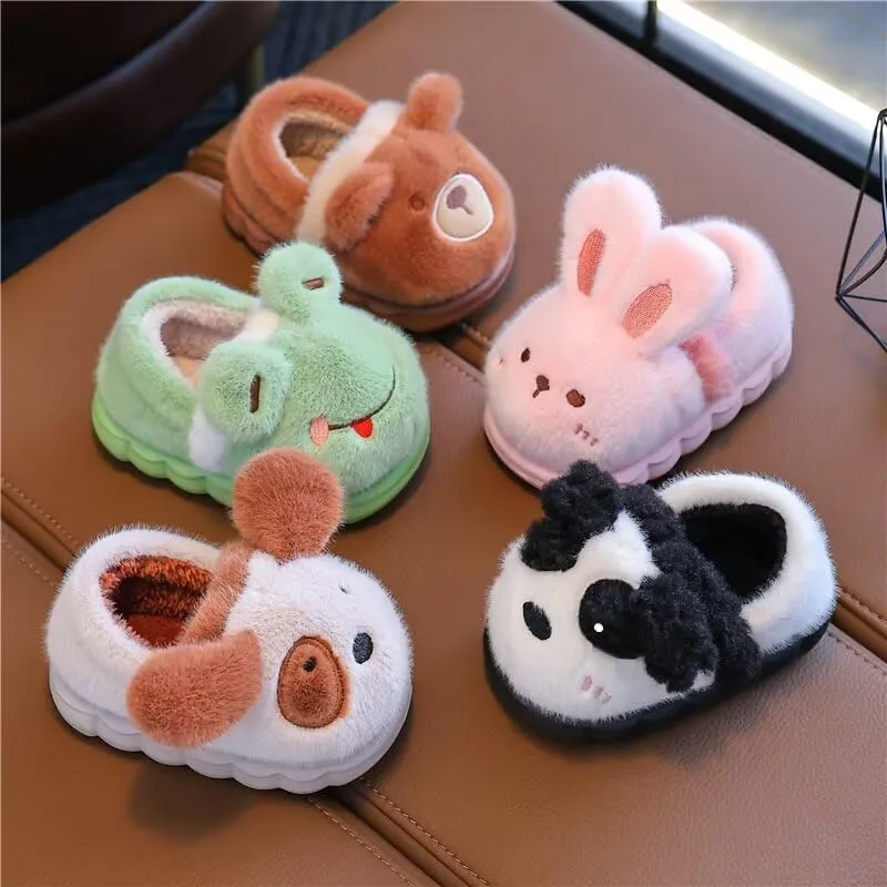 Kids Boy Girl Lovely Cartoon Animal Warm Winter Slippers