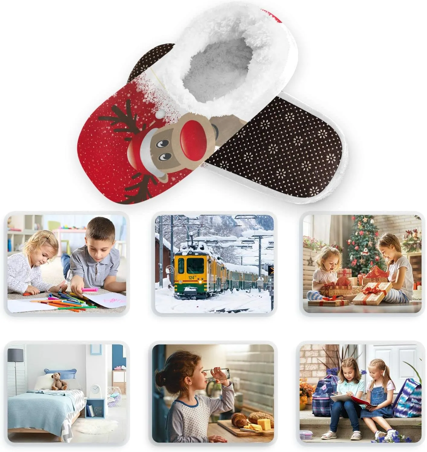 Kids Boys Girls Slippers Soft Memory Foam Indoor Toddler House Slipper Non Slip Spa Travel Household Shoes for Winter Home Bedroom Christmas Dragon Koala Mermaid Bees..