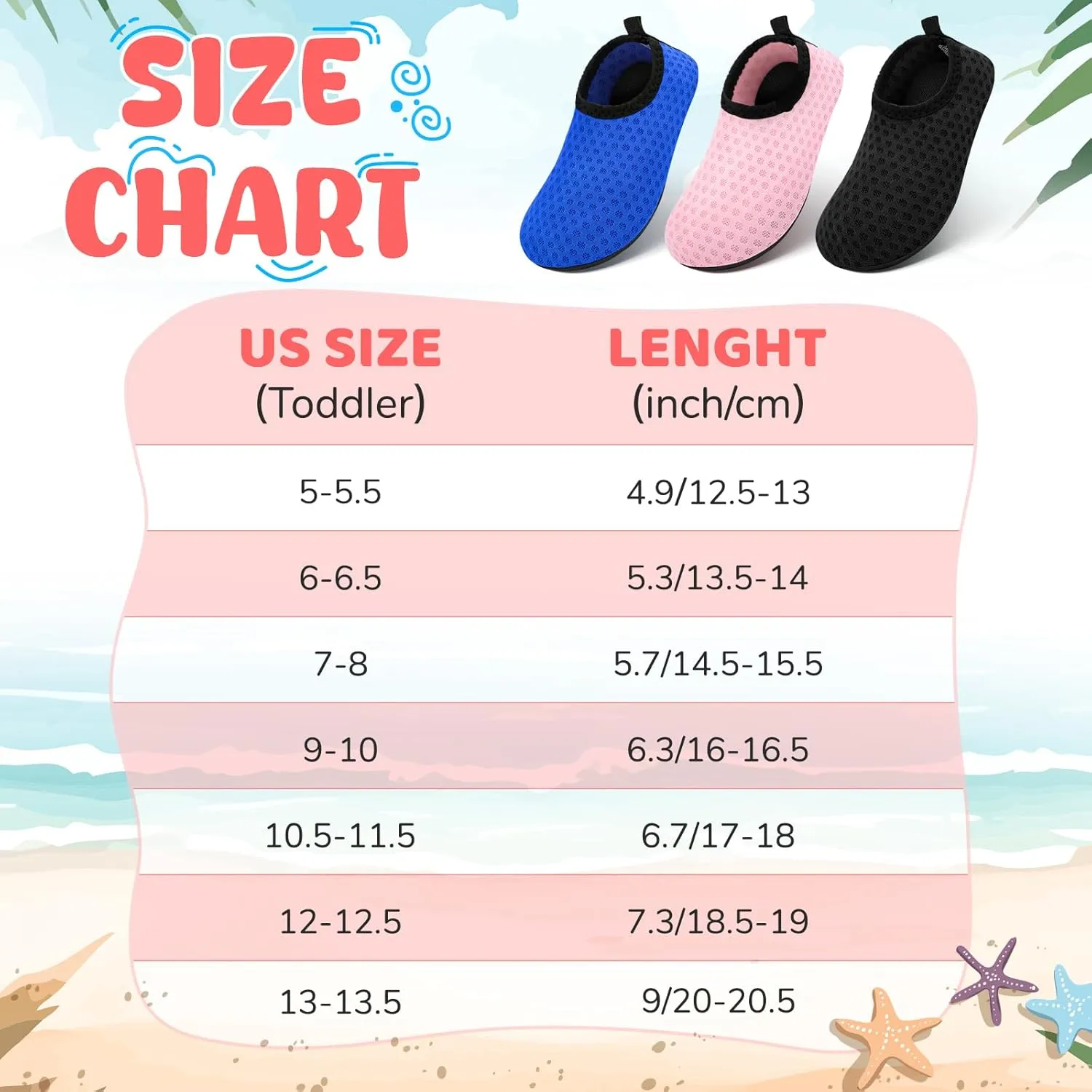 Kids Boys Girls Swim Water Shoes, Toddler Kids Swim Water Shoes Non-Slip Quick Dry Beach Shoes,Barefoot Sports Shoes Aqua Socks for Beach Outdoor Sports