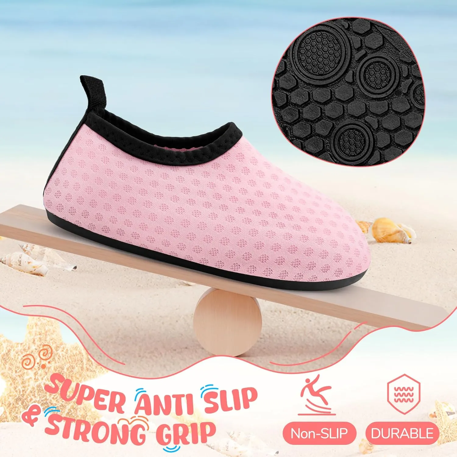 Kids Boys Girls Swim Water Shoes, Toddler Kids Swim Water Shoes Non-Slip Quick Dry Beach Shoes,Barefoot Sports Shoes Aqua Socks for Beach Outdoor Sports