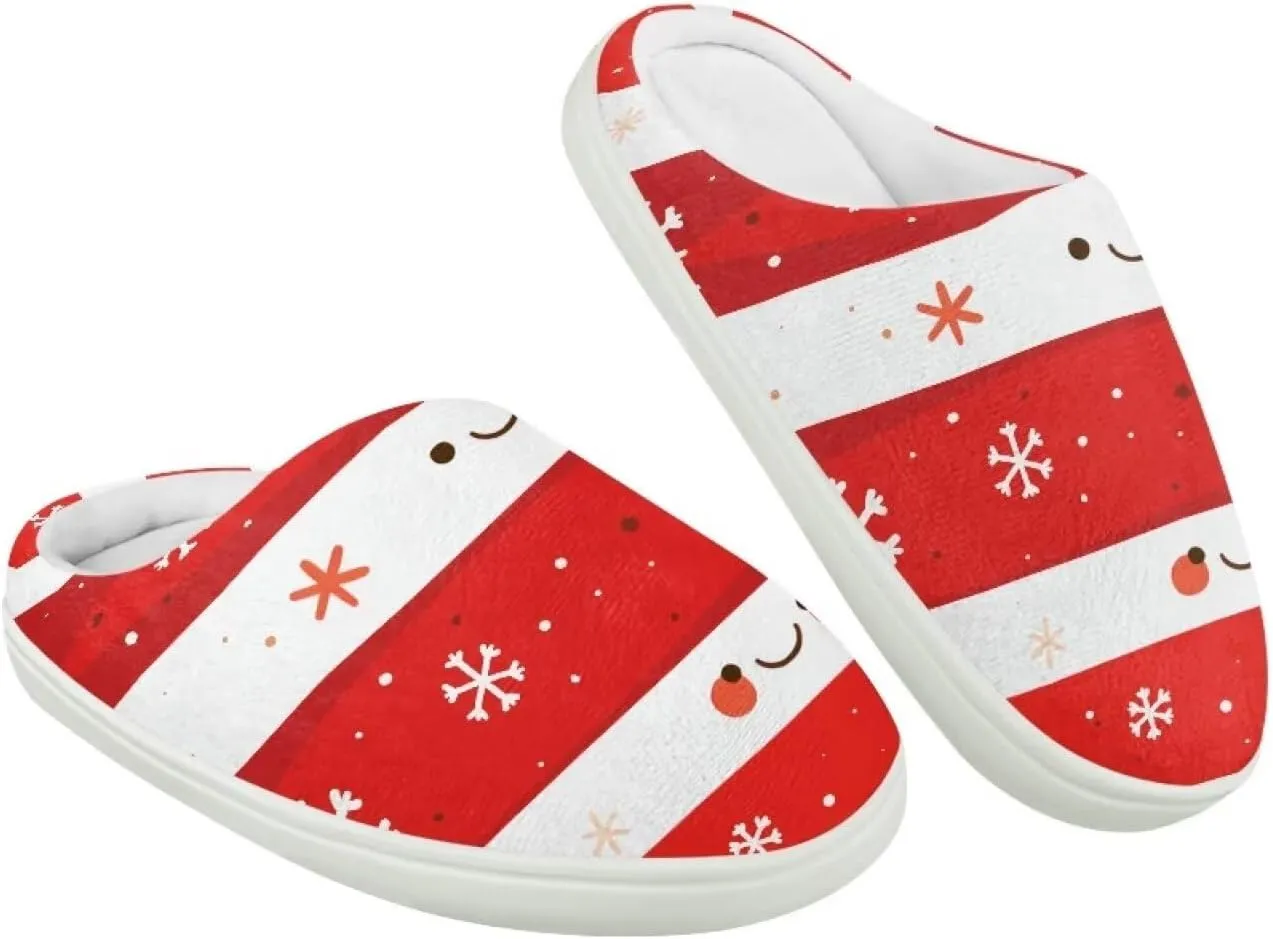 Kids Christmas Cotton Slipper Soft Warm Winter Plush Outdoor Slipper Flannel Fuzzy Home Non-Slip Slippers for Litter Kid US 9-15