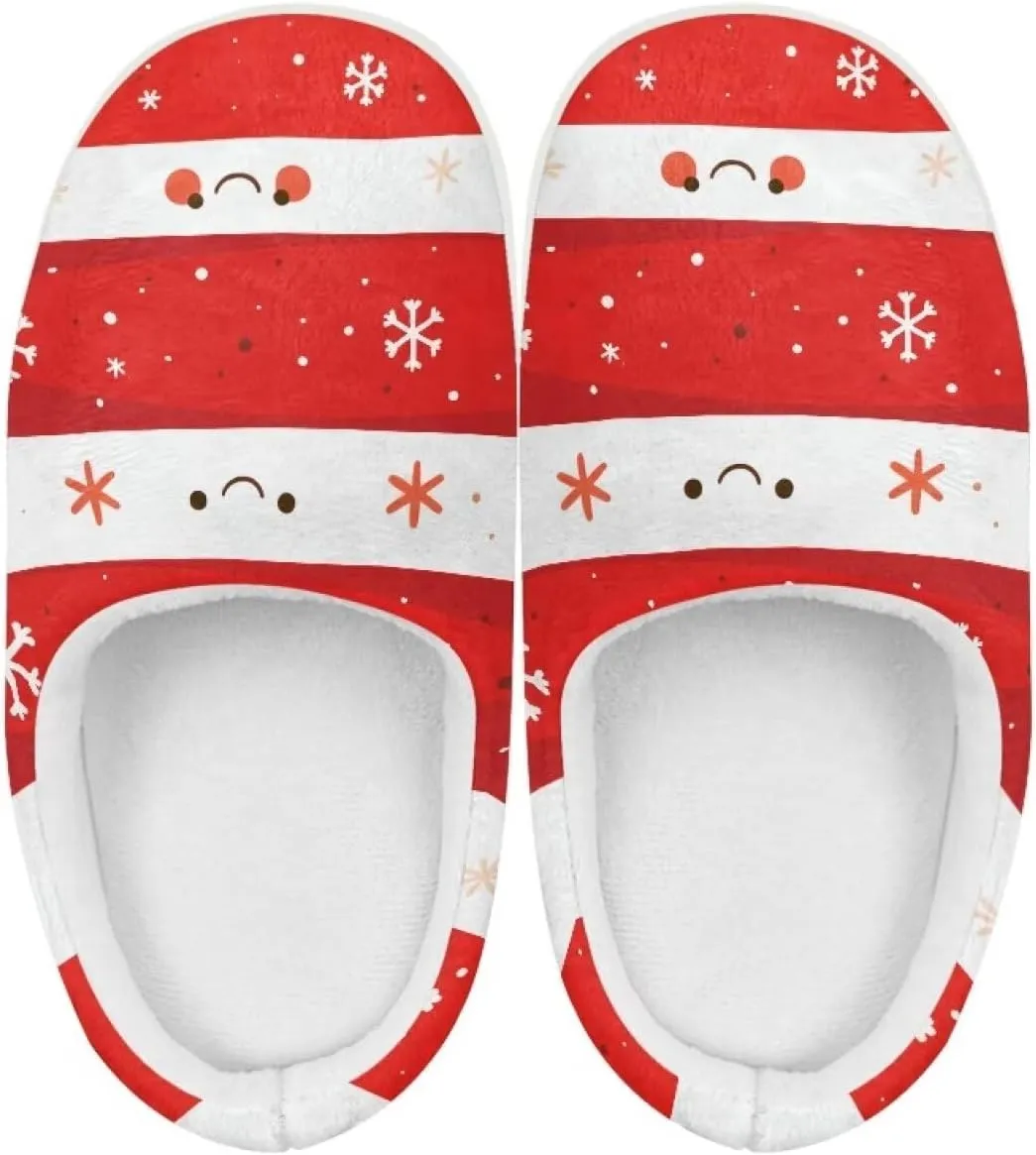 Kids Christmas Cotton Slipper Soft Warm Winter Plush Outdoor Slipper Flannel Fuzzy Home Non-Slip Slippers for Litter Kid US 9-15