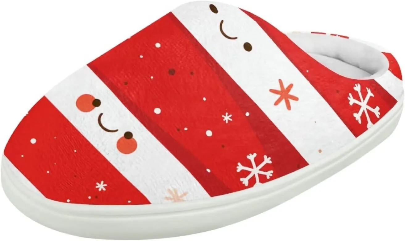 Kids Christmas Cotton Slipper Soft Warm Winter Plush Outdoor Slipper Flannel Fuzzy Home Non-Slip Slippers for Litter Kid US 9-15