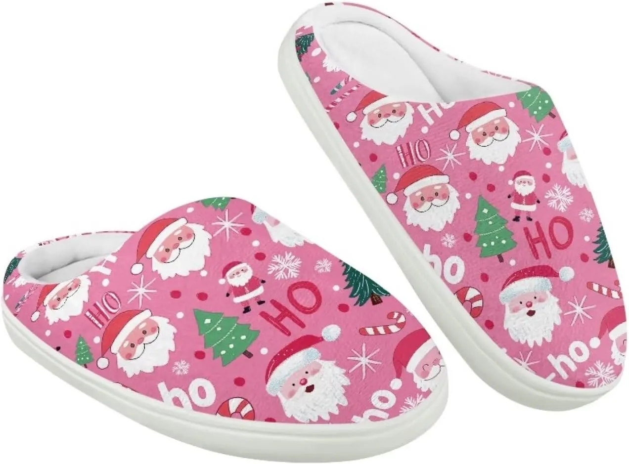 Kids Christmas Cotton Slipper Warm Winter Plush Soft Fuzzy Breathable Outdoor Slipper Fluffy Anti-Slip Home Slippers for Litter Kid US 9-15