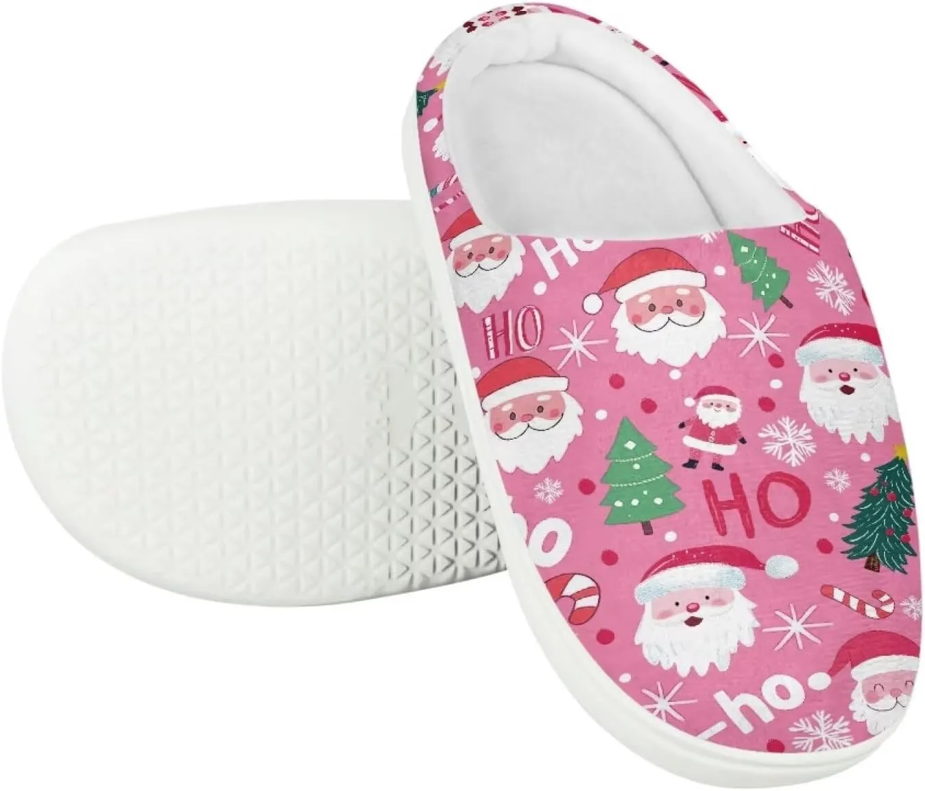 Kids Christmas Cotton Slipper Warm Winter Plush Soft Fuzzy Breathable Outdoor Slipper Fluffy Anti-Slip Home Slippers for Litter Kid US 9-15