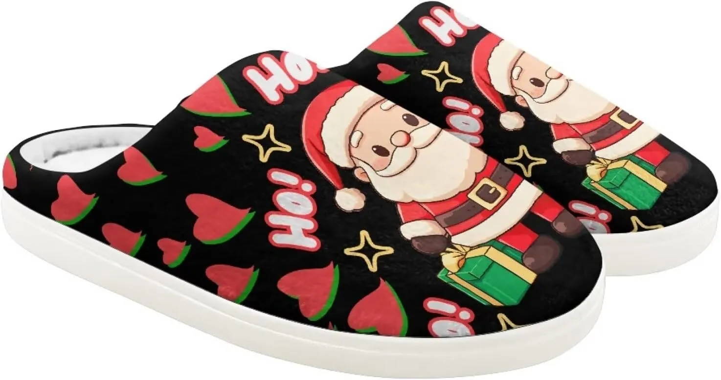Kids Christmas Plush Slipper Fuzzy Soft Cotton Floral Non-Slip Home Slipper Comfort Winter Outdoor Slipper for Kid