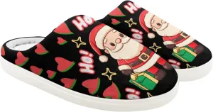 Kids Christmas Plush Slipper Fuzzy Soft Cotton Floral Non-Slip Home Slipper Comfort Winter Outdoor Slipper for Kid