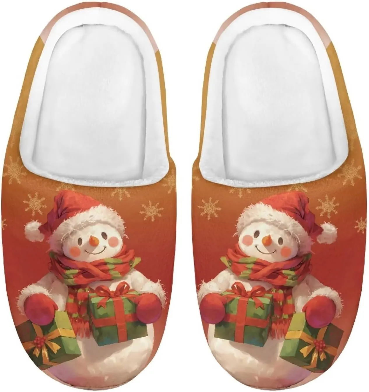 Kids Christmas Plush Slipper Fuzzy Soft Cotton Floral Non-Slip Home Slipper Comfort Winter Outdoor Slipper for Kid