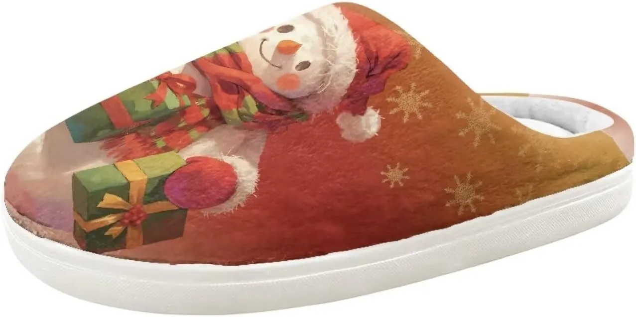 Kids Christmas Plush Slipper Fuzzy Soft Cotton Floral Non-Slip Home Slipper Comfort Winter Outdoor Slipper for Kid