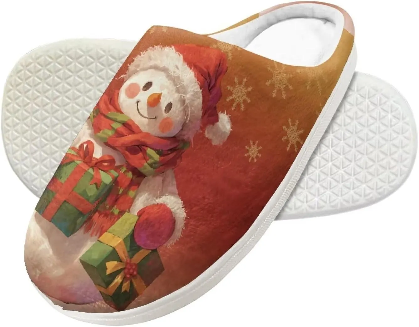 Kids Christmas Plush Slipper Fuzzy Soft Cotton Floral Non-Slip Home Slipper Comfort Winter Outdoor Slipper for Kid