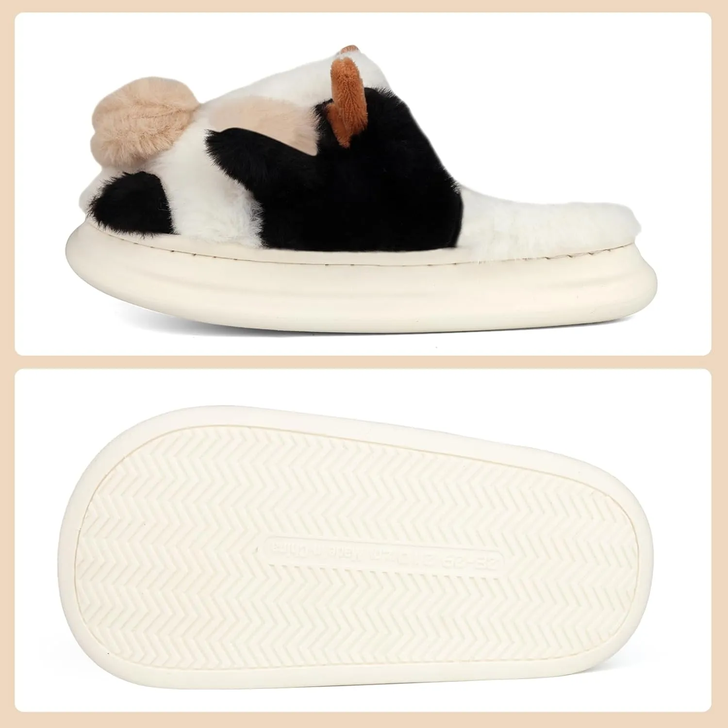 Kids Cow Slippers丨Toddler Boys Girls Animal Slippers丨Youth Fuzzy Slippers丨Comfy House Slippers Shoes丨Memory Foam丨Cute Cartoon丨Soft Non-slip