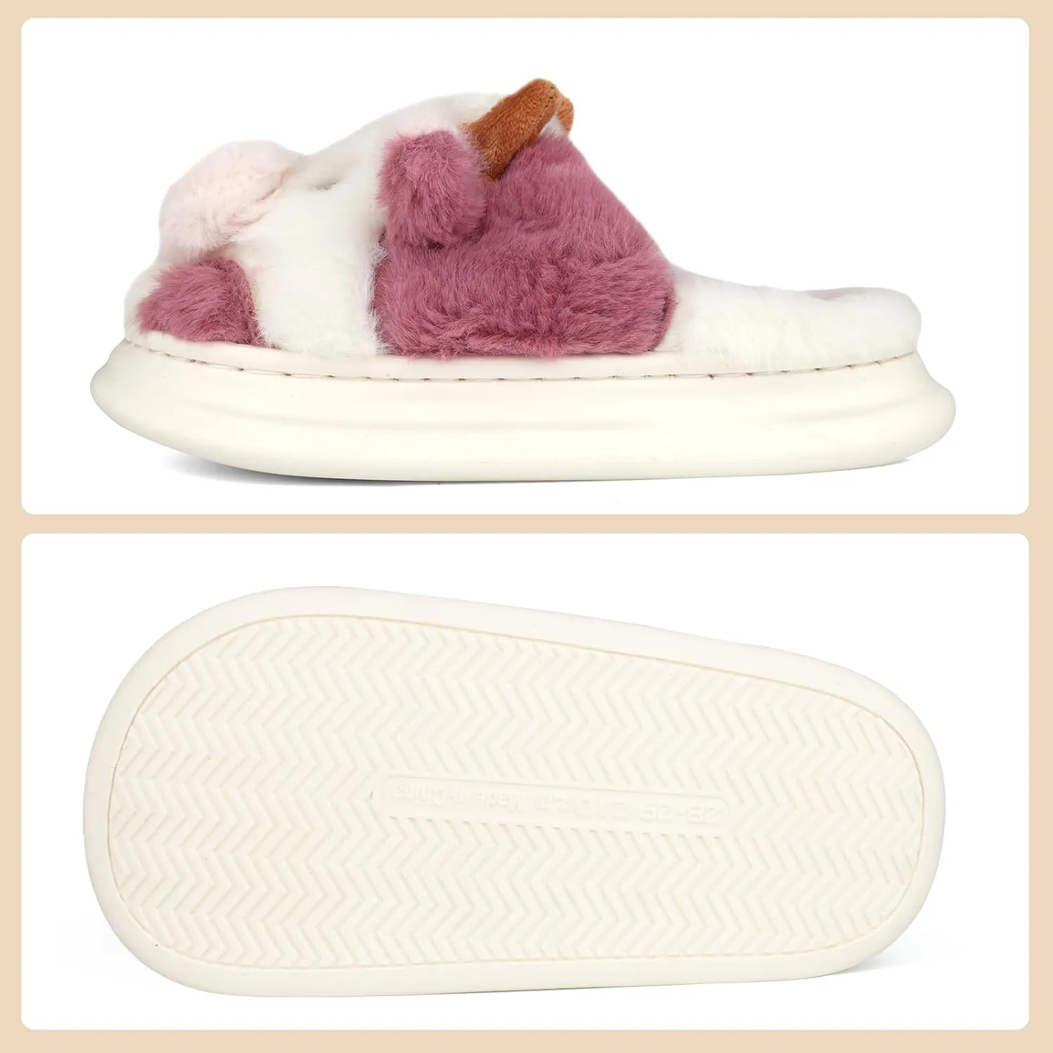 Kids Cow Slippers丨Toddler Boys Girls Animal Slippers丨Youth Fuzzy Slippers丨Comfy House Slippers Shoes丨Memory Foam丨Cute Cartoon丨Soft Non-slip