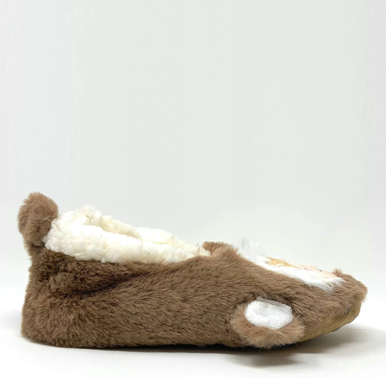 Kids Funny Animal Slippers, Novelty Fluffy Sherpa Indoor House Shoes for Girls & Boys, Size 1-4