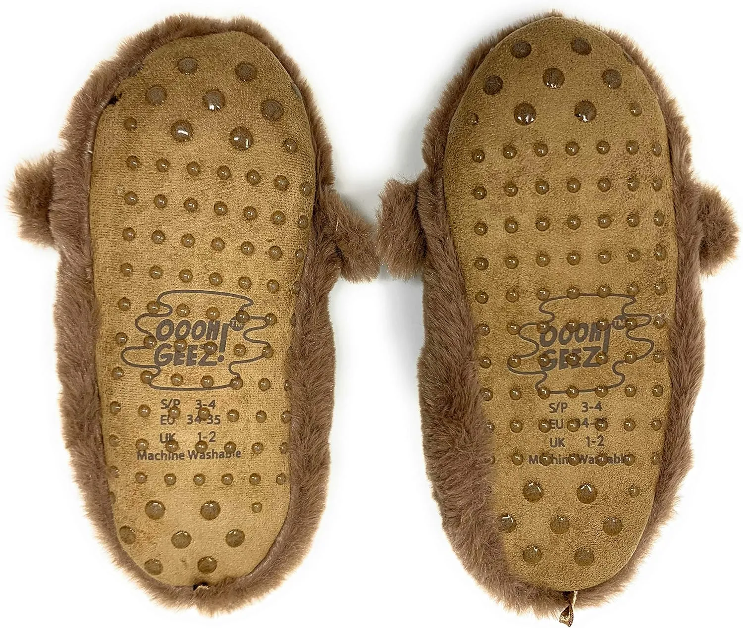 Kids Funny Animal Slippers, Novelty Fluffy Sherpa Indoor House Shoes for Girls & Boys, Size 1-4