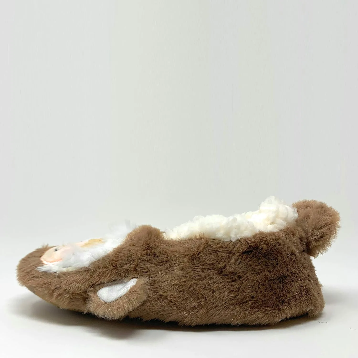 Kids Funny Animal Slippers, Novelty Fluffy Sherpa Indoor House Shoes for Girls & Boys, Size 1-4