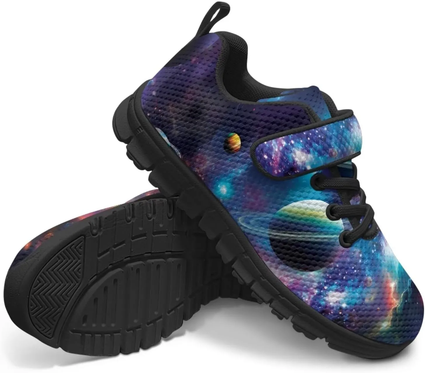 Kids Mesh Sneakers Single Buckle Arch Support Elastic Strap Sports Shoes for Boys Girls