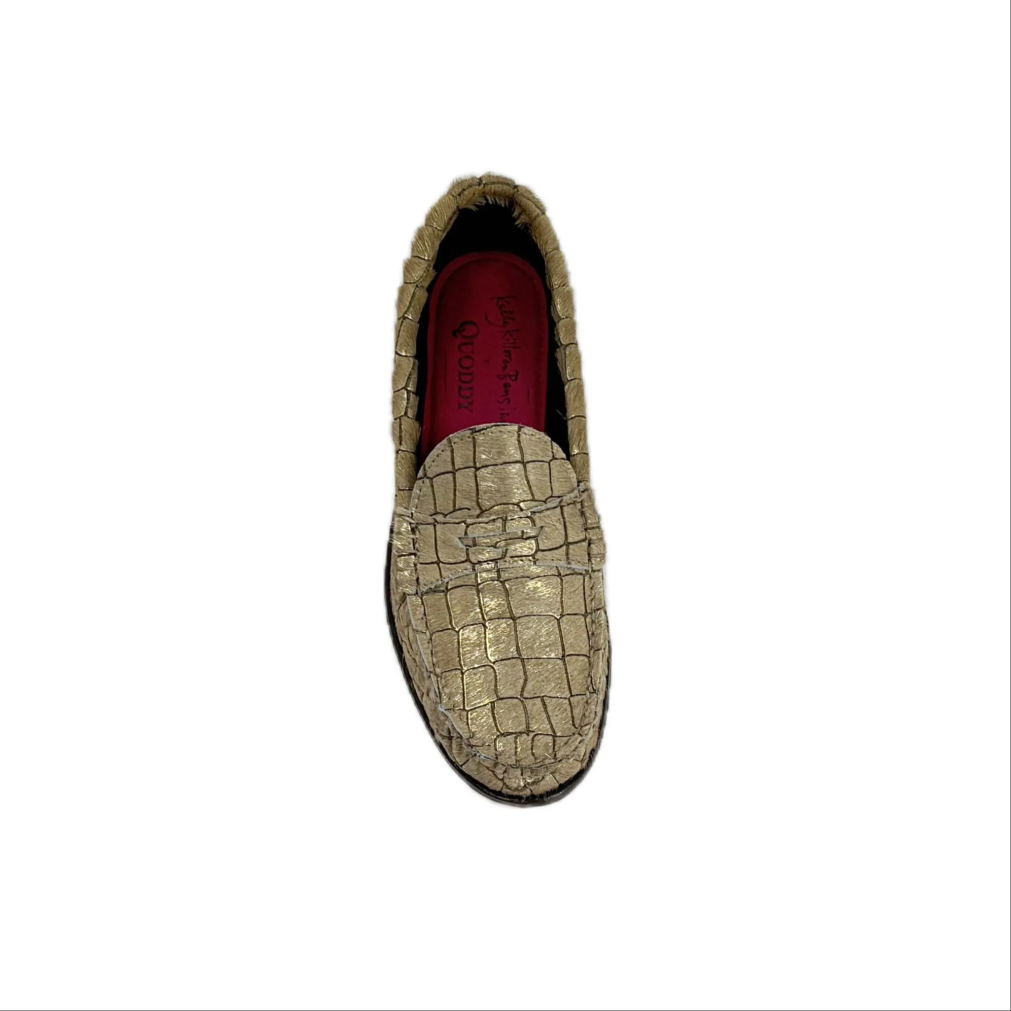 KKB Penny Loafer: Gold Hair-On Leather