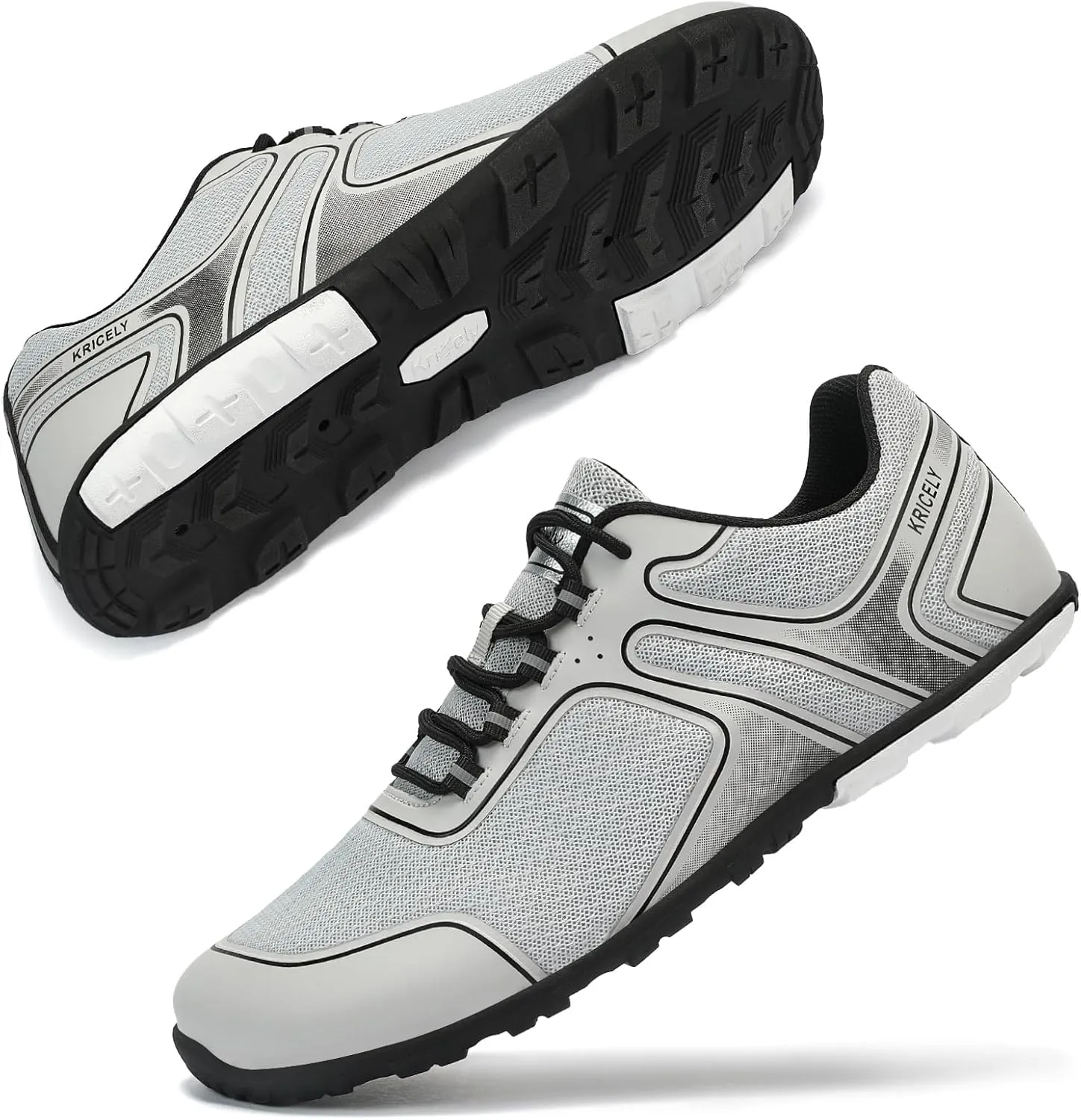 Kricely Water Shoes Men Quick Drying Outdoor Barefoot Minimalist Wide Toe Box Shoes Grounded Footwear for Beach Fishing Fitness Workout Athletic Sneakers
