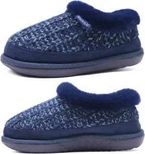 KuaiLu House Slippers for Women Comfortable Memory Foam Plaid Slipper Ladies Warm Fuzzy Plush Fur Lined Winter Home Shoes Orthotic Plantar Fasciitis Arch Support Indoor Outdoor