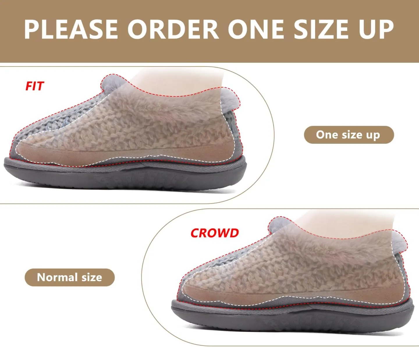 KuaiLu House Slippers for Women Comfortable Memory Foam Plaid Slipper Ladies Warm Fuzzy Plush Fur Lined Winter Home Shoes Orthotic Plantar Fasciitis Arch Support Indoor Outdoor