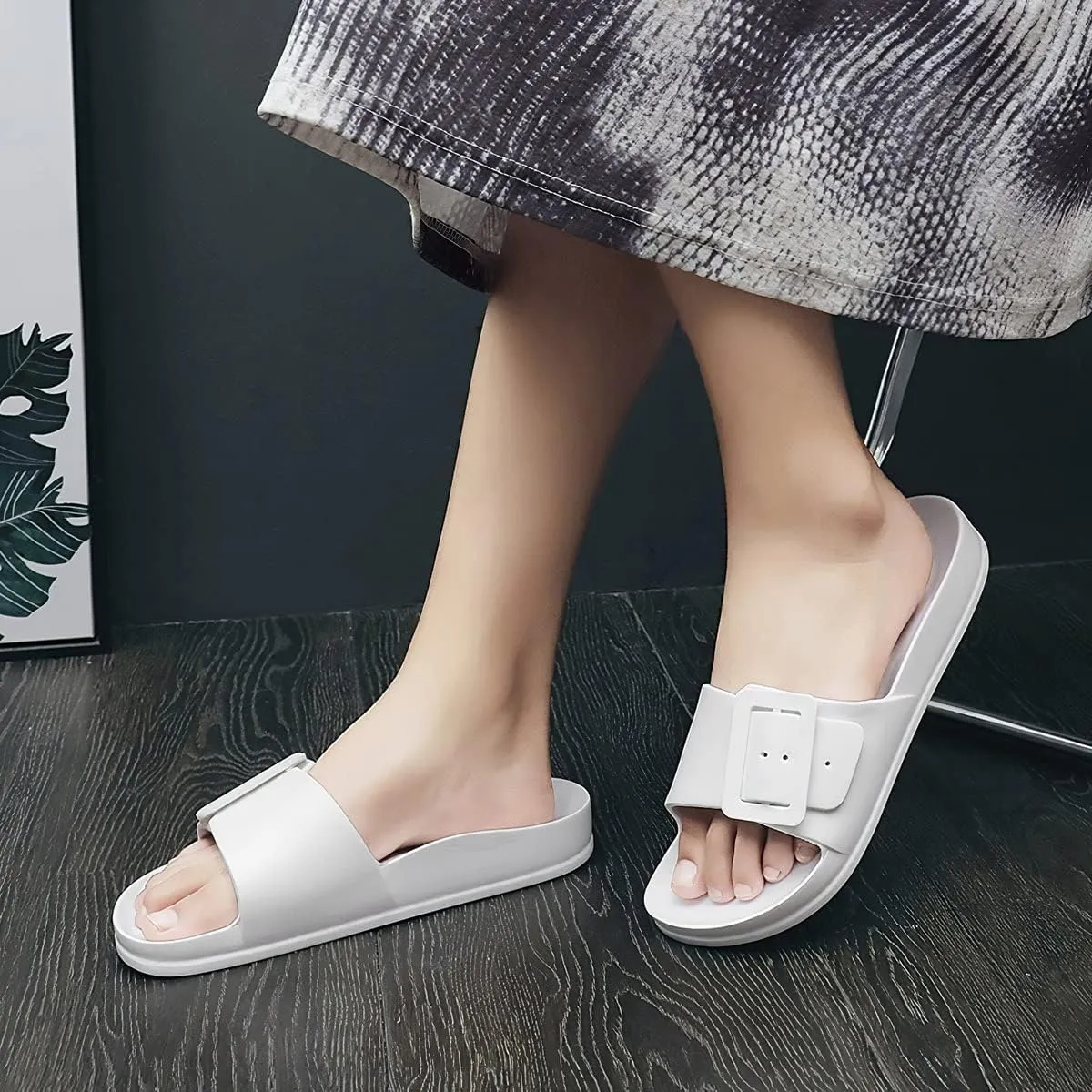 L LOUBIT Cloud Slides for Women with Arch Support Pillow Soft Recovery Sandals Lightweight Summer Beach Slippers Non-Slip Shower Shoes