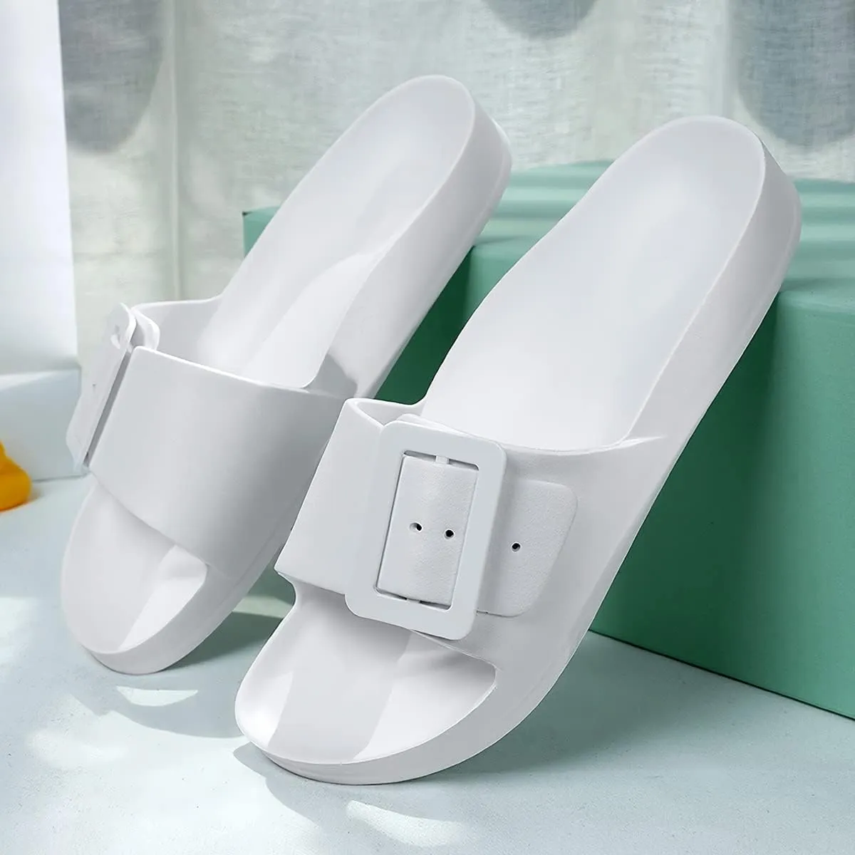 L LOUBIT Cloud Slides for Women with Arch Support Pillow Soft Recovery Sandals Lightweight Summer Beach Slippers Non-Slip Shower Shoes