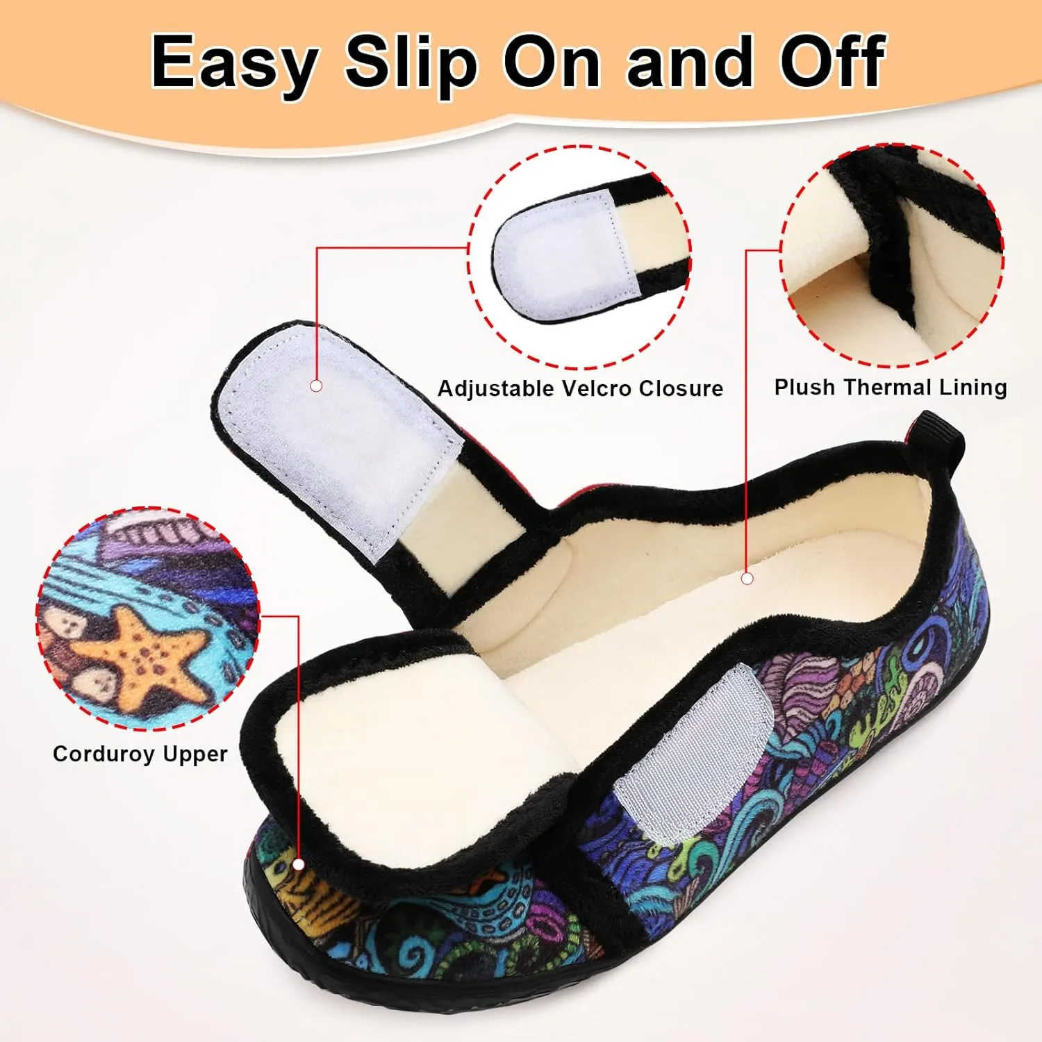 L-RUN Barefoot Womens & Men Soft House Slippers - Lightweight Indoor & Outdoor Slippers - Adjustable Home Shoes