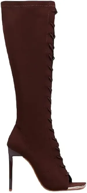 Lace up Stiletto Heel Knee High Boots For Women