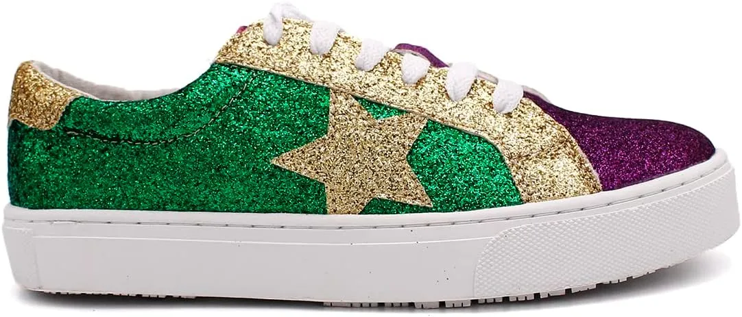 Laforst Mardi Gras Women's Glitter Nonslip Sneaker Shiny Sequin Shoes