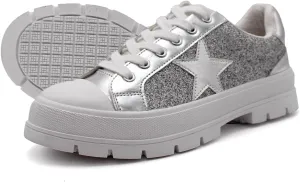 Laforst Mardi Gras Women's Glitter Nonslip Sneaker Shiny Sequin Shoes