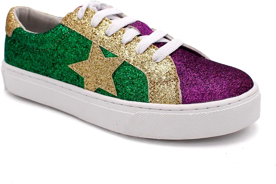 Laforst Mardi Gras Women's Glitter Nonslip Sneaker Shiny Sequin Shoes