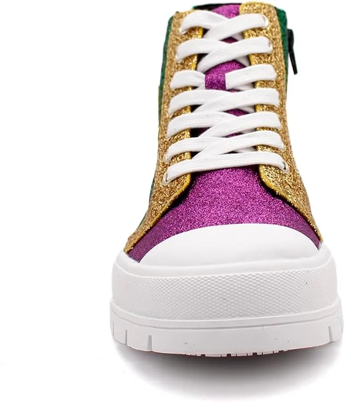 Laforst Mardi Gras Women's Glitter Nonslip Sneaker Shiny Sequin Shoes