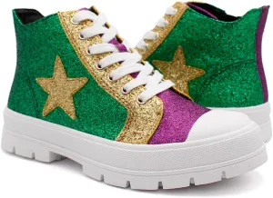 Laforst Mardi Gras Women's Glitter Nonslip Sneaker Shiny Sequin Shoes