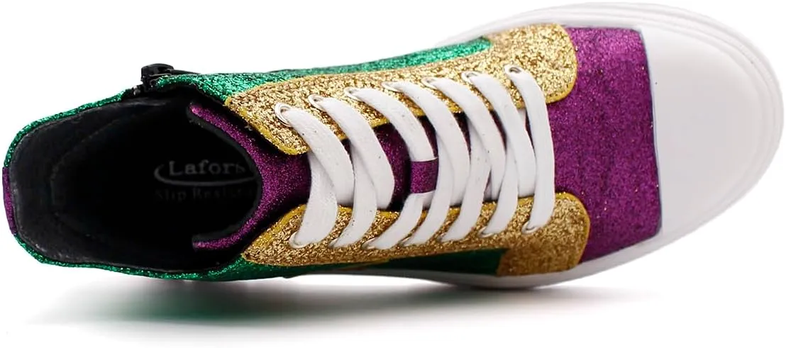 Laforst Mardi Gras Women's Glitter Nonslip Sneaker Shiny Sequin Shoes