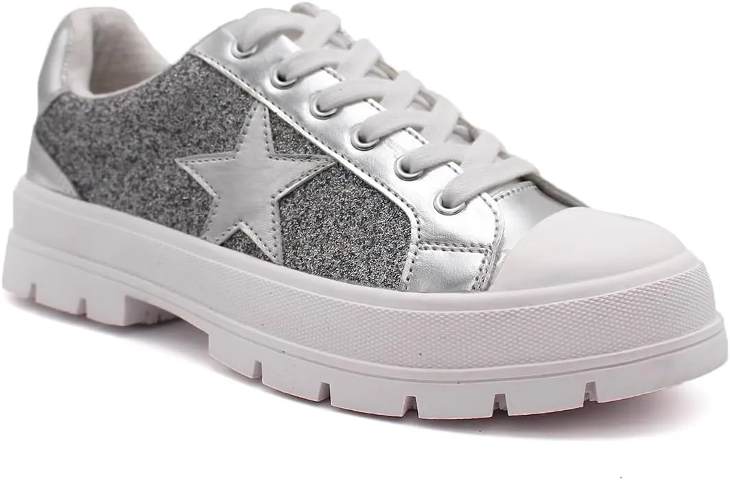 Laforst Mardi Gras Women's Glitter Nonslip Sneaker Shiny Sequin Shoes