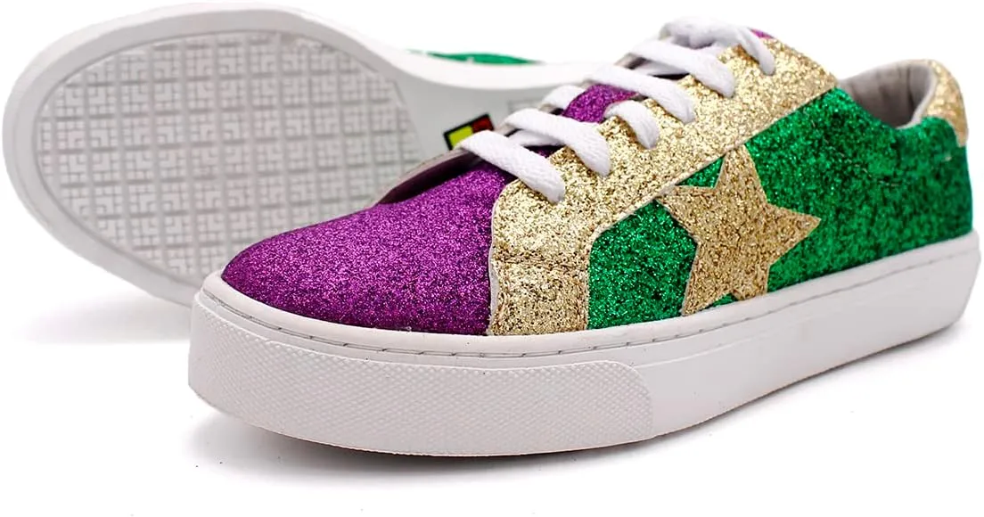 Laforst Mardi Gras Women's Glitter Nonslip Sneaker Shiny Sequin Shoes