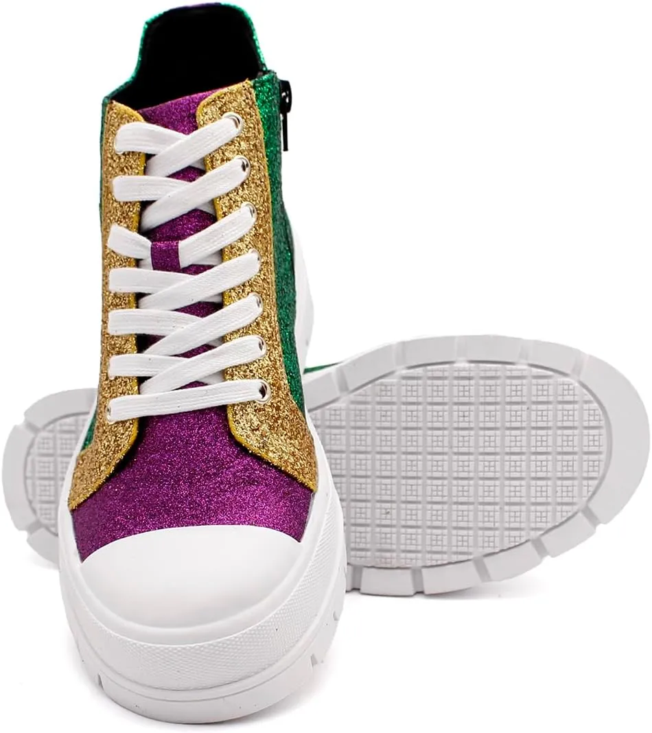 Laforst Mardi Gras Women's Glitter Nonslip Sneaker Shiny Sequin Shoes