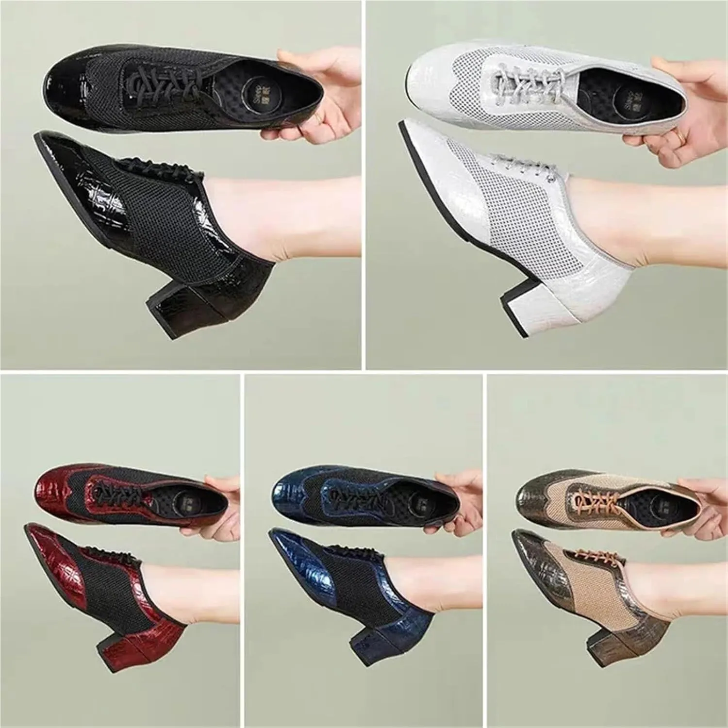 Latin Dance Shoes for Women Latin Dance Shoes for Women Adult Body Training Shoes with Soft Square Social Dance Shoe(Golden 3.5cm,37)