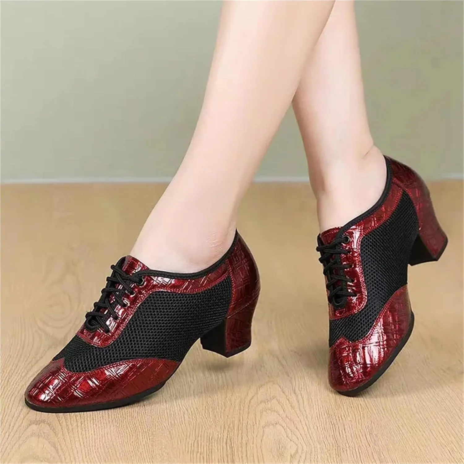 Latin Dance Shoes for Women Latin Dance Shoes for Women Adult Body Training Shoes with Soft Square Social Dance Shoe(Golden 3.5cm,37)