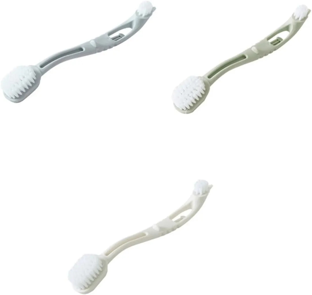 Laundry Brush Set 3pcs Anti-Slip Shoe Brush Curved Handle Soft Bristles for Shoes Home Cleaning