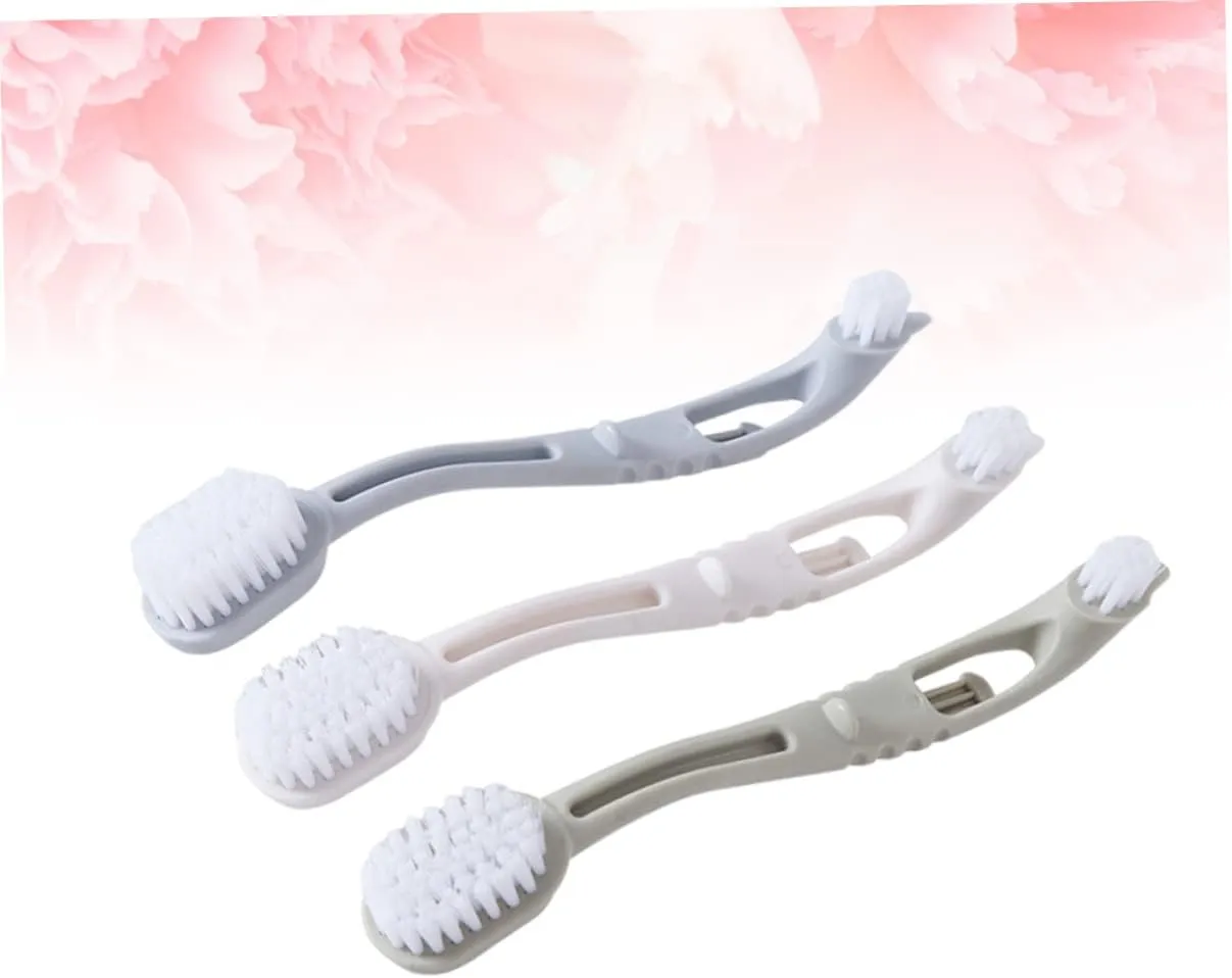 Laundry Brush Set 3pcs Anti-Slip Shoe Brush Curved Handle Soft Bristles for Shoes Home Cleaning