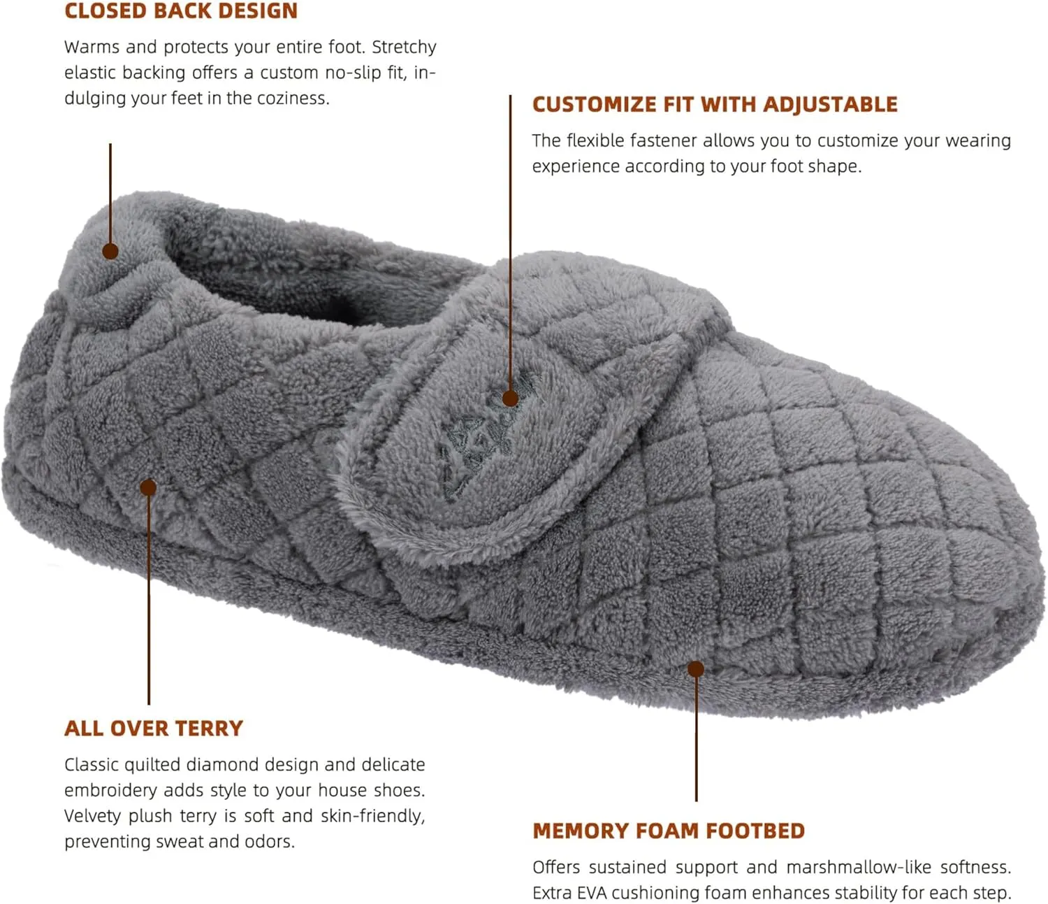 LazyStep Women's Nana Adjustable Slipper with Wide Widths