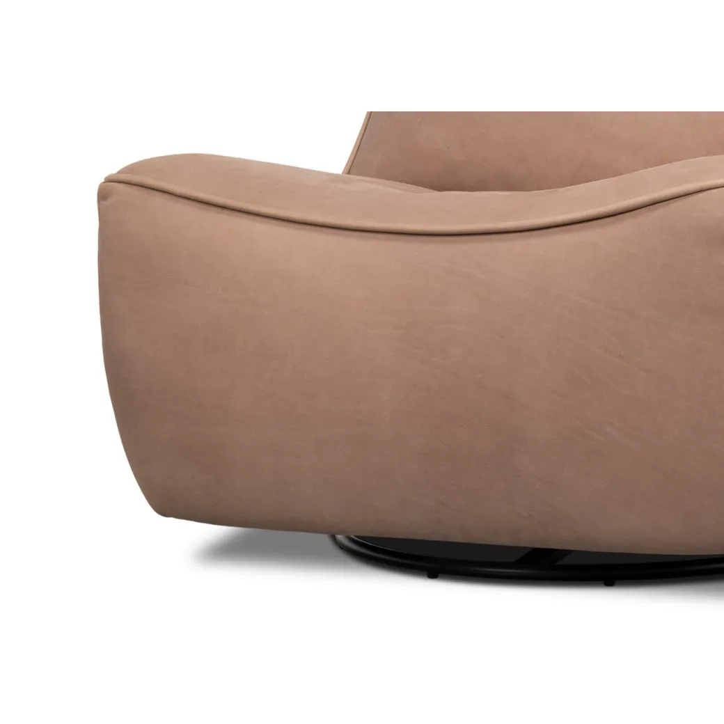 Leather Swivel Slipper Chair